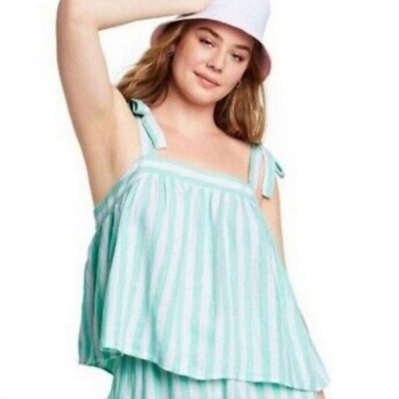 Stoney Clover Lane Tops - Stoney Clover Lane Aqua Striped Top